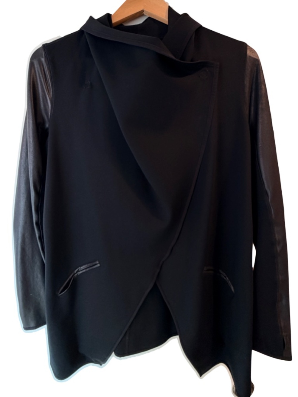 Spanx faux leather drape front style jacket - Picture 8 of 9